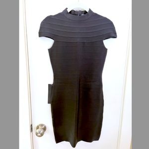NWT bebe Mock Neck Bandage Dress, Black Small